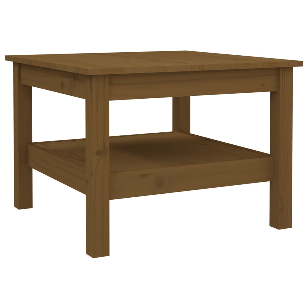 Table basse Marron miel 55x55x40 cm Bois massif de pin - XIOS