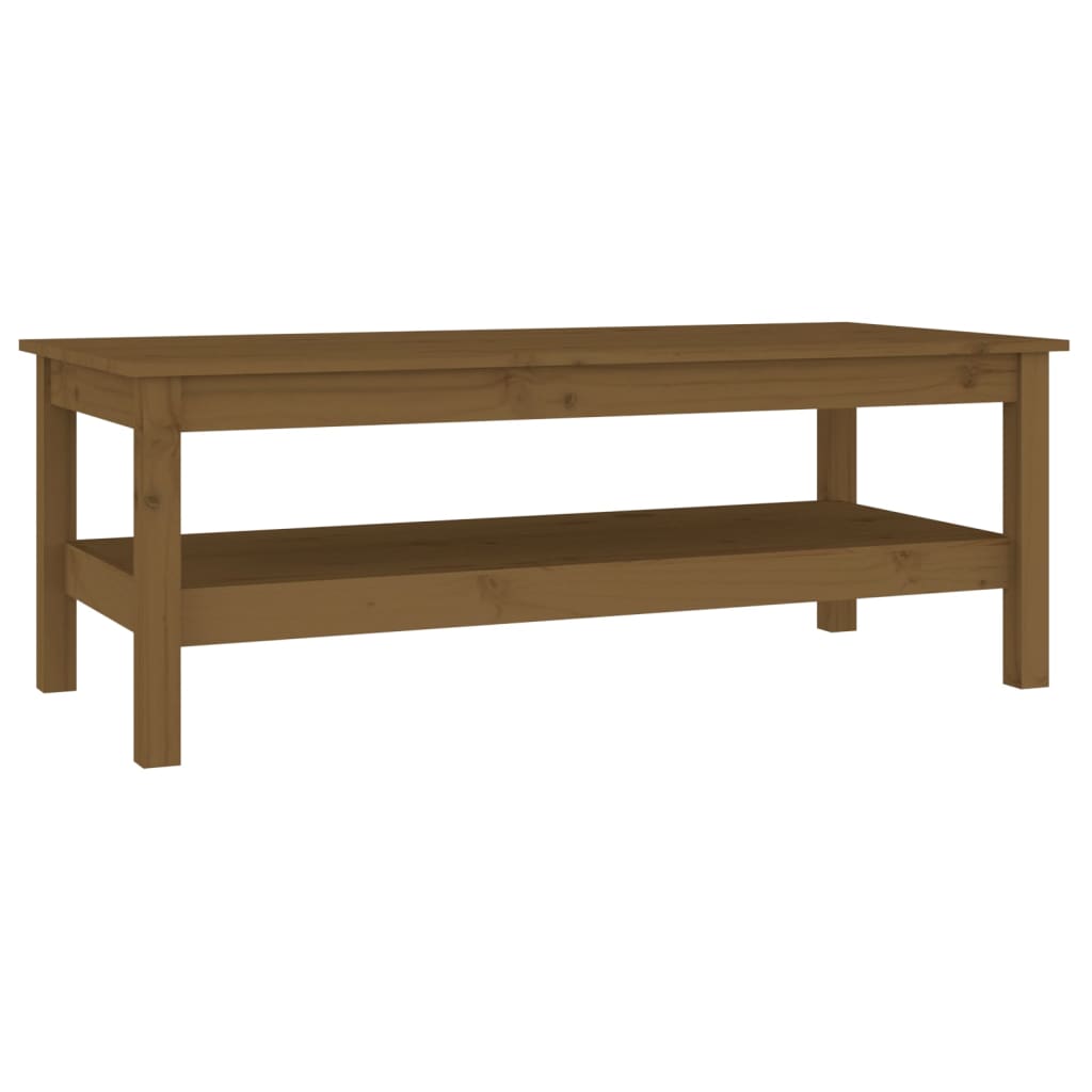 Table basse Marron miel 110x50x40 cm Bois massif de pin - XIOS