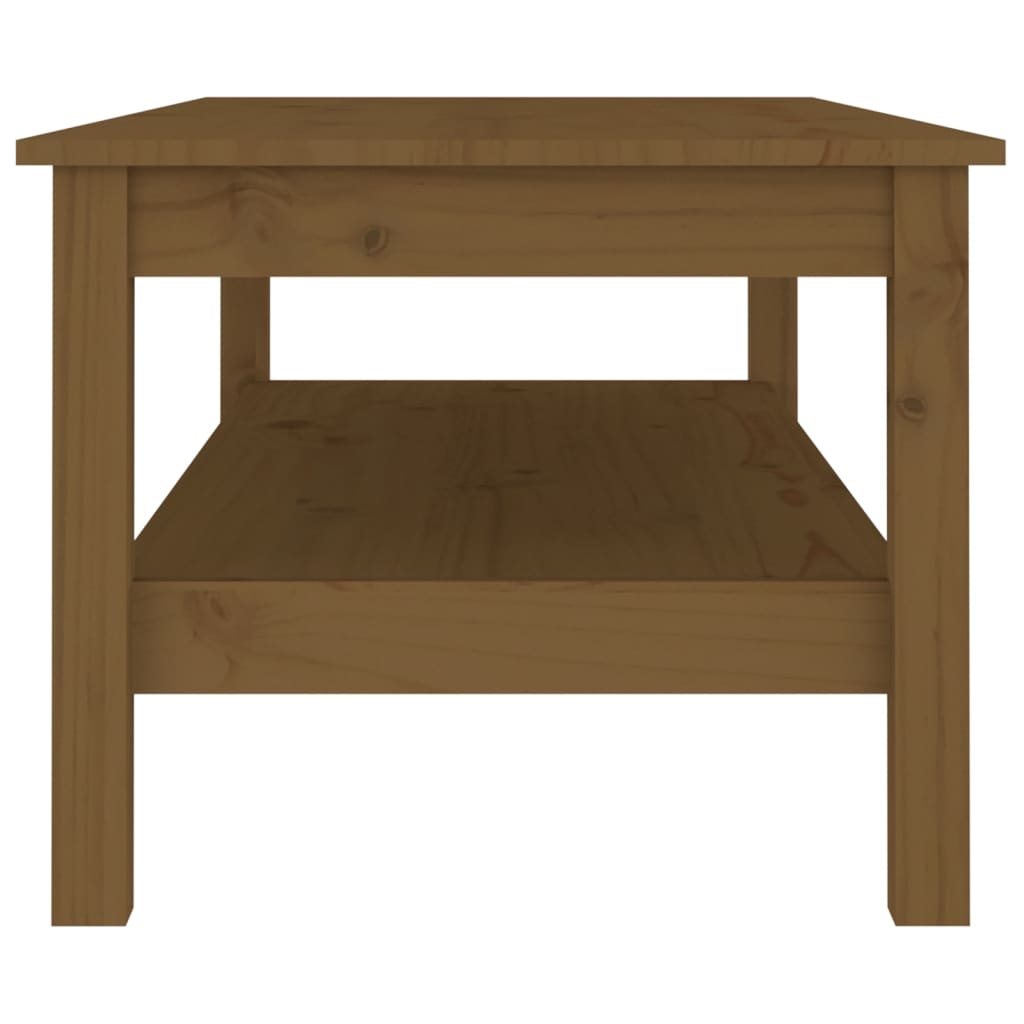 Table basse Marron miel 110x50x40 cm Bois massif de pin - XIOS