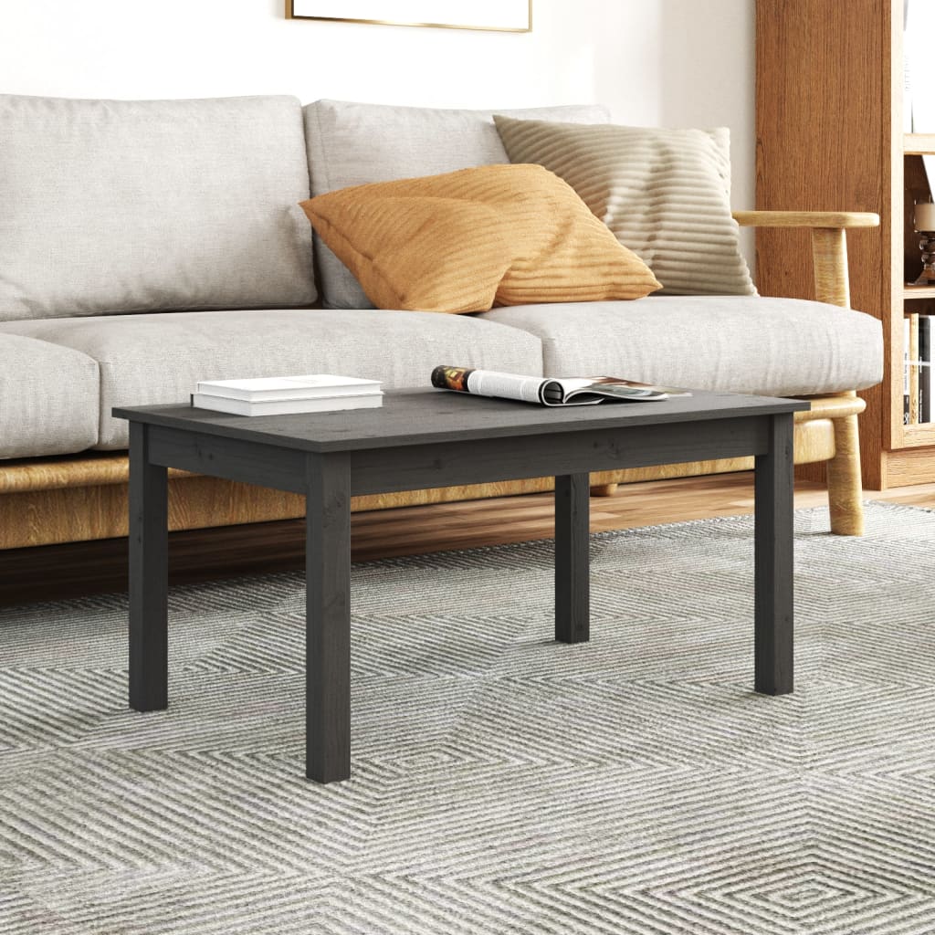 Table basse Gris 80x50x40 cm Bois massif de pin - XIOS