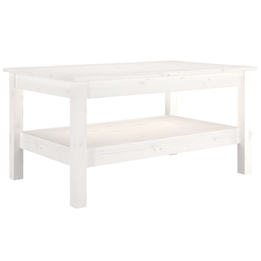 Table basse Blanc 80x50x40 cm Bois massif de pin XIOS