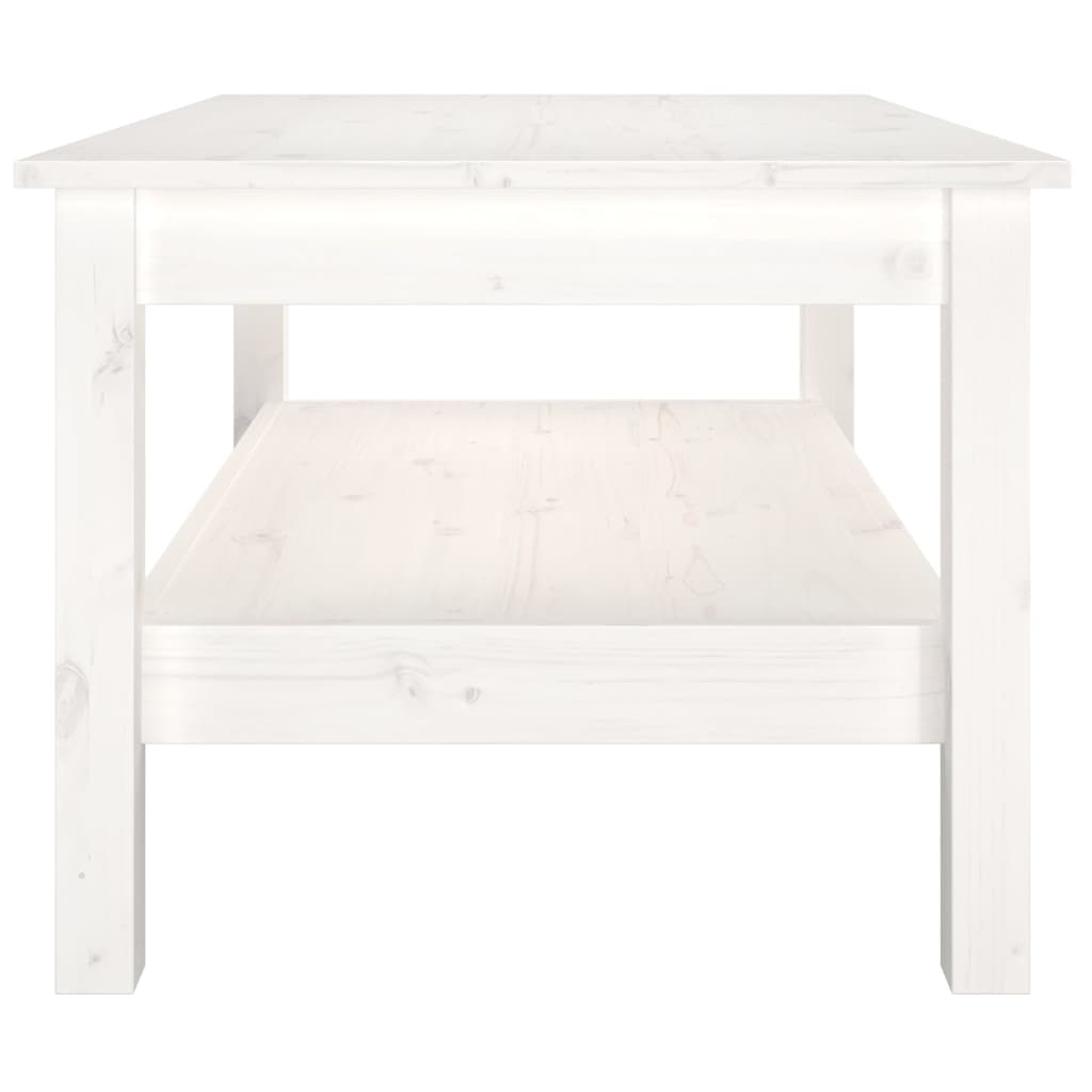 Table basse Blanc 80x50x40 cm Bois massif de pin - XIOS