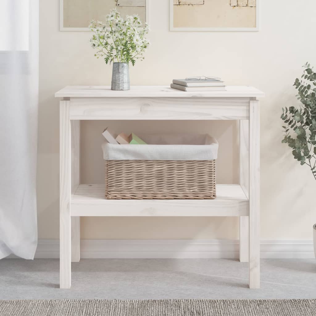 Table console Blanc 80x40x75 cm Bois de pin solide - XIOS