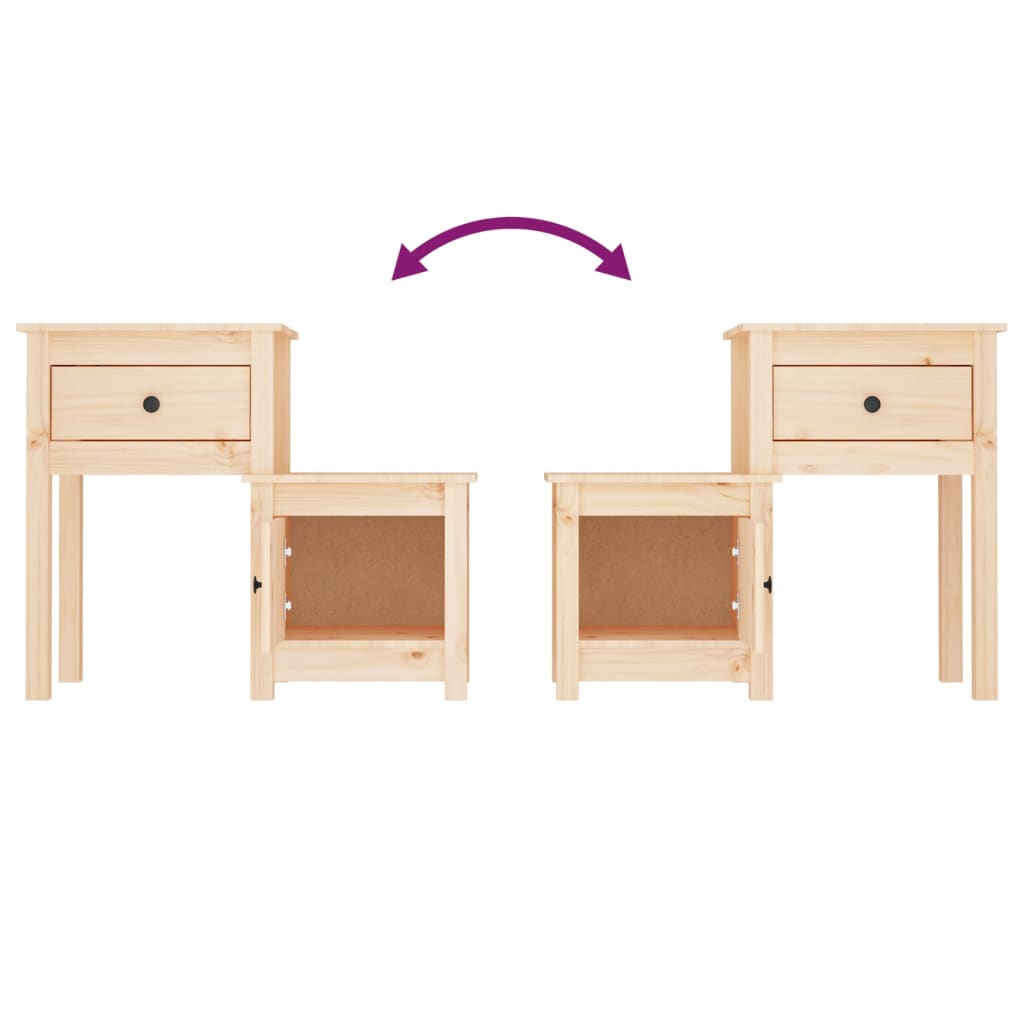 Table de chevet 79,5x38x65,5 cm Bois de pin massif - XIOS