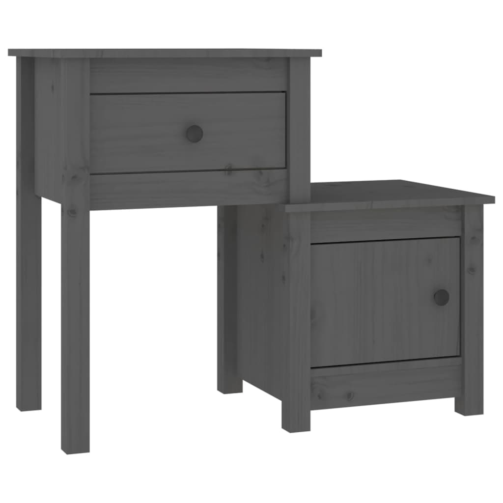 Table de chevet Gris 79,5x38x65,5 cm Bois de pin massif - XIOS
