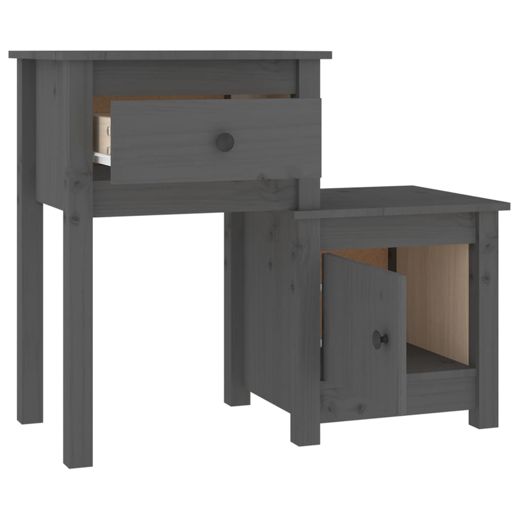 Tables de chevet 2 pcs Gris 79,5x38x65,5 cm Bois de pin massif - XIOS