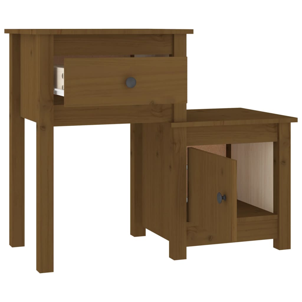 Table de chevet Marron miel 79,5x38x65,5 cm Bois de pin massif - XIOS