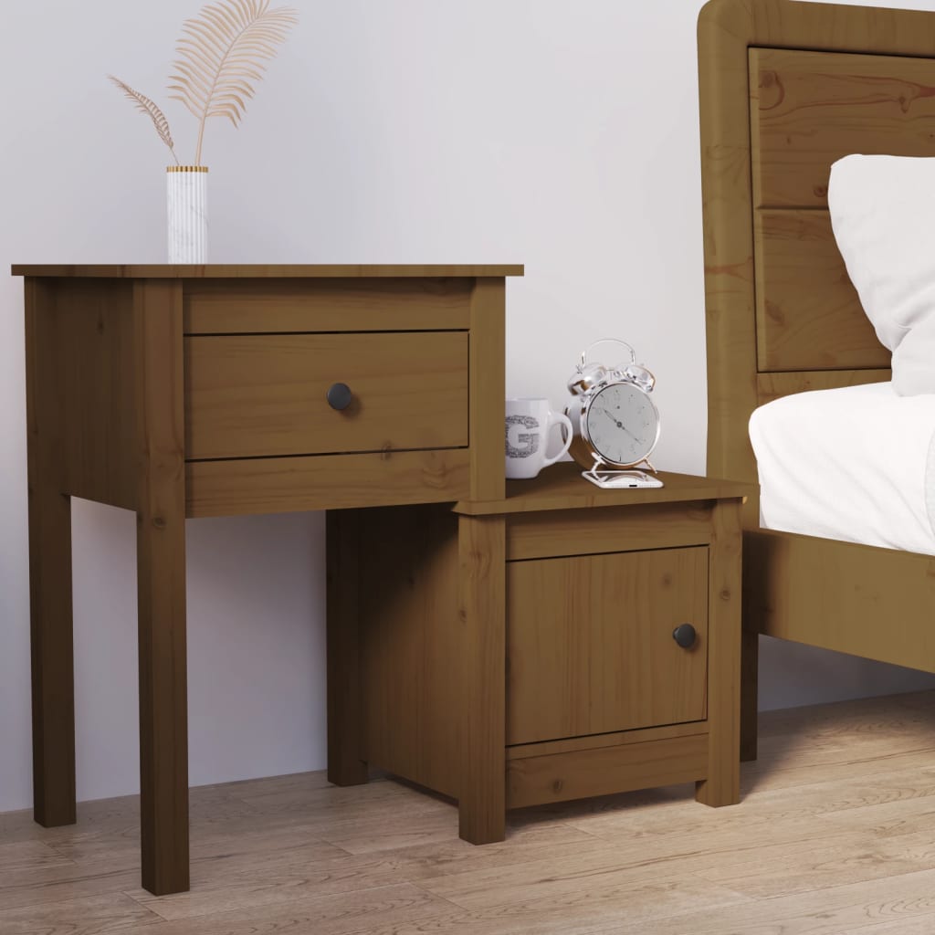 Table de chevet Marron miel 79,5x38x65,5 cm Bois de pin massif - XIOS