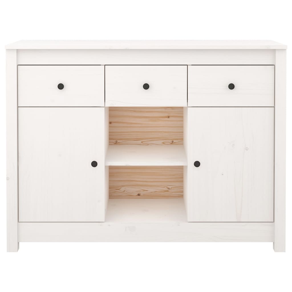 Buffet Blanc 100x35x74,5 cm Bois massif de pin - XIOS