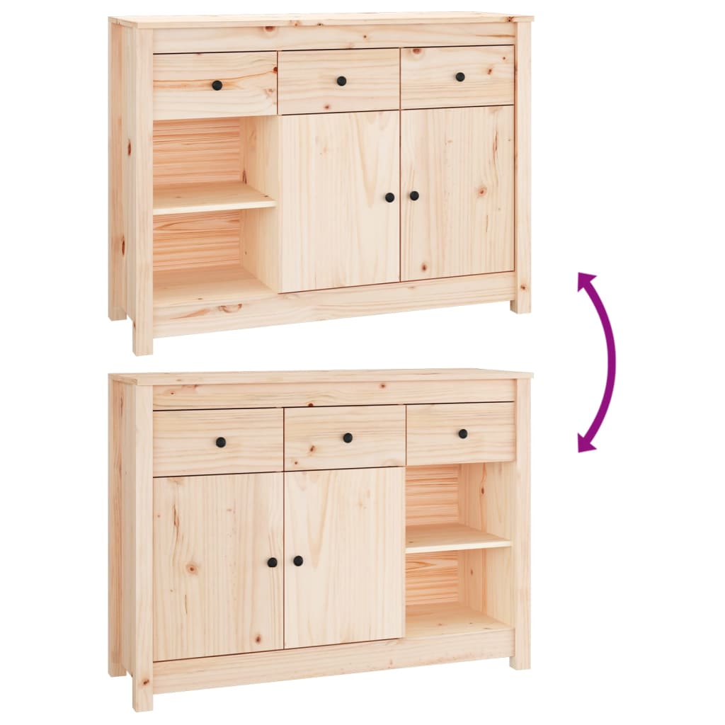 Buffet 100x35x74 cm Bois massif de pin - XIOS