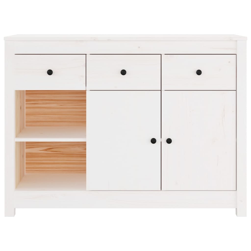 Buffet Blanc 100x35x74 cm Bois massif de pin - XIOS