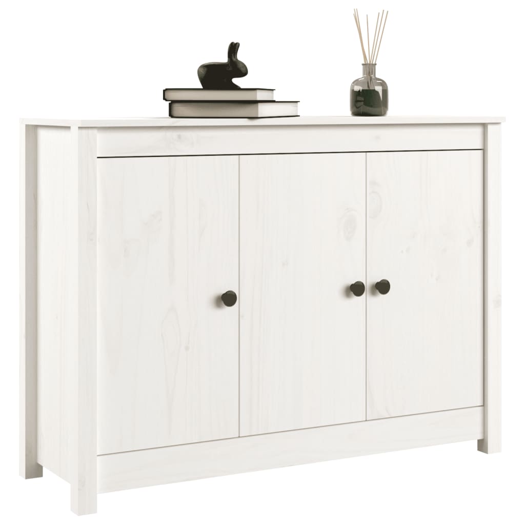 Buffet Blanc 100x35x74 cm Bois massif de pin - XIOS
