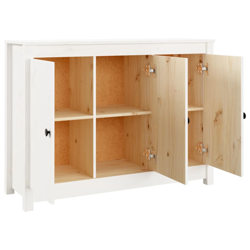 Buffet Blanc 100x35x74 cm Bois massif de pin - XIOS