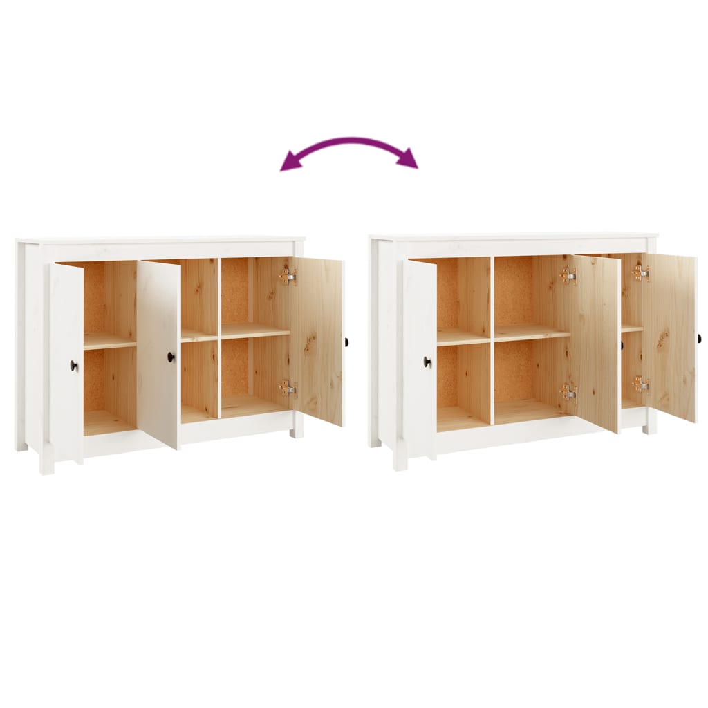 Buffet Blanc 100x35x74 cm Bois massif de pin - XIOS