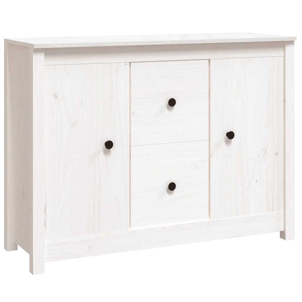 Buffet Blanc 100x35x74 cm Bois massif de pin - XIOS