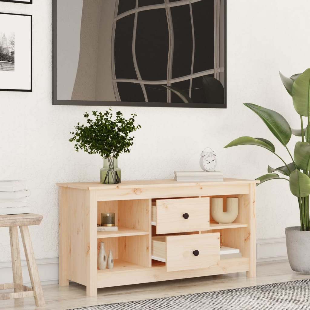 Meuble TV 103x36,5x52 cm Bois de pin massif - XIOS