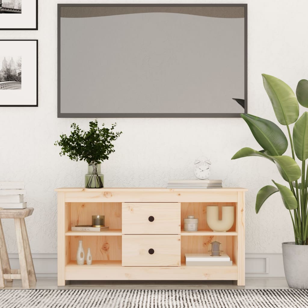Meuble TV 103x36,5x52 cm Bois de pin massif - XIOS