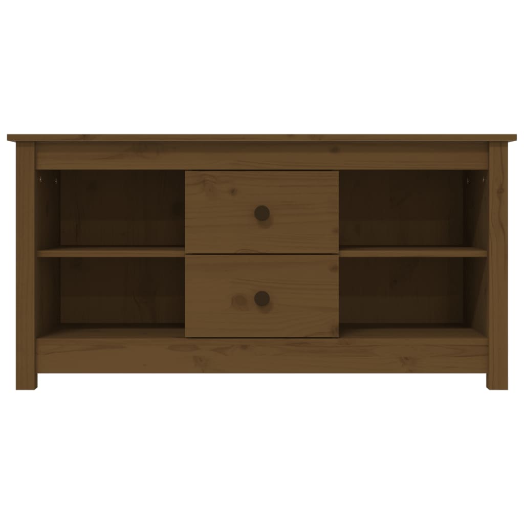 Meuble TV Marron miel 103x36,5x52 cm Bois de pin massif - XIOS