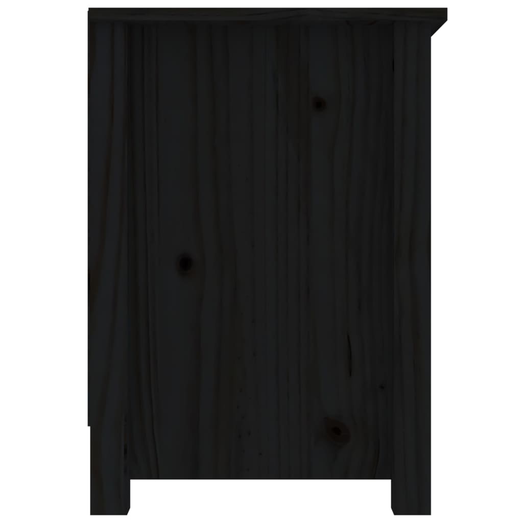 Meuble TV Noir 103x36,5x52 cm Bois de pin massif - XIOS