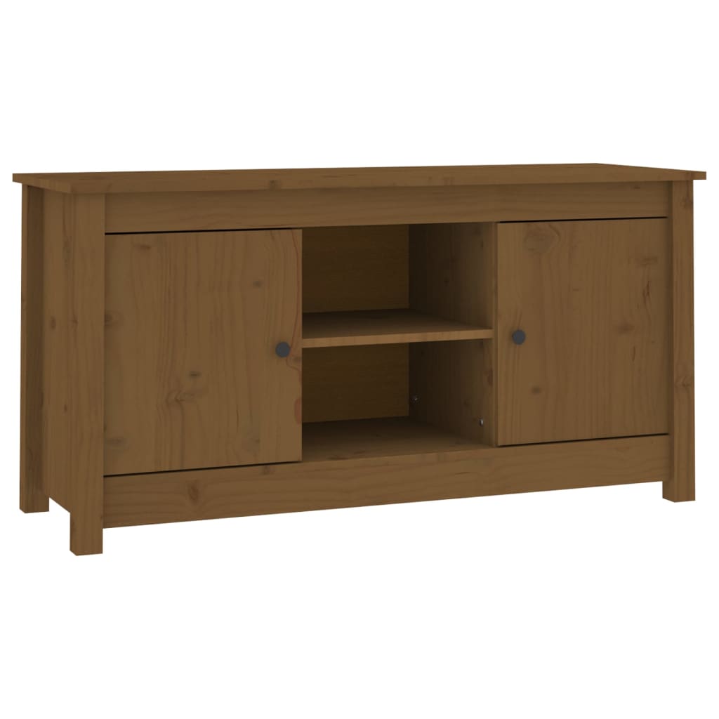 Meuble TV Marron miel 103x36,5x52 cm Bois de pin massif - XIOS