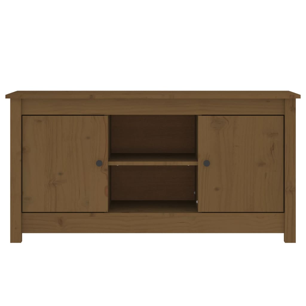 Meuble TV Marron miel 103x36,5x52 cm Bois de pin massif - XIOS