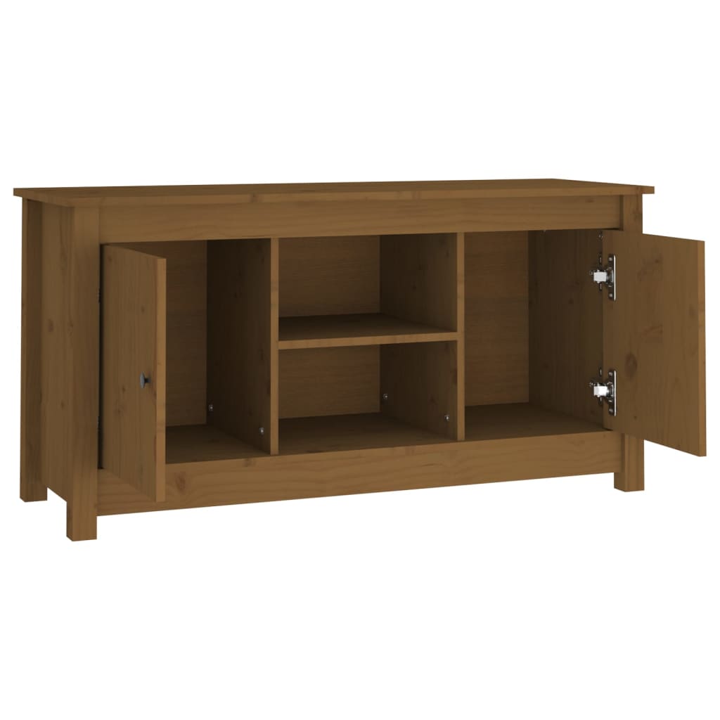 Meuble TV Marron miel 103x36,5x52 cm Bois de pin massif - XIOS