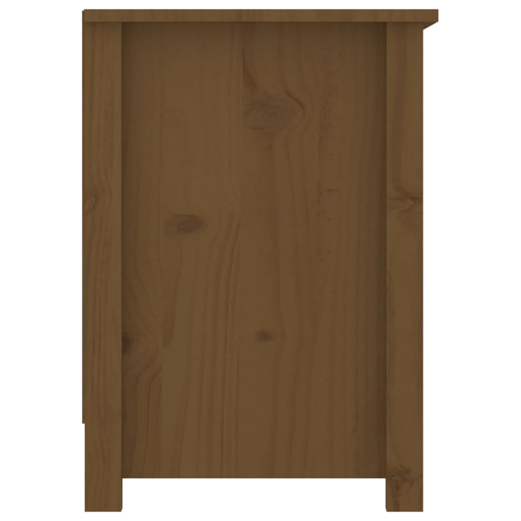 Meuble TV Marron miel 103x36,5x52 cm Bois de pin massif - XIOS
