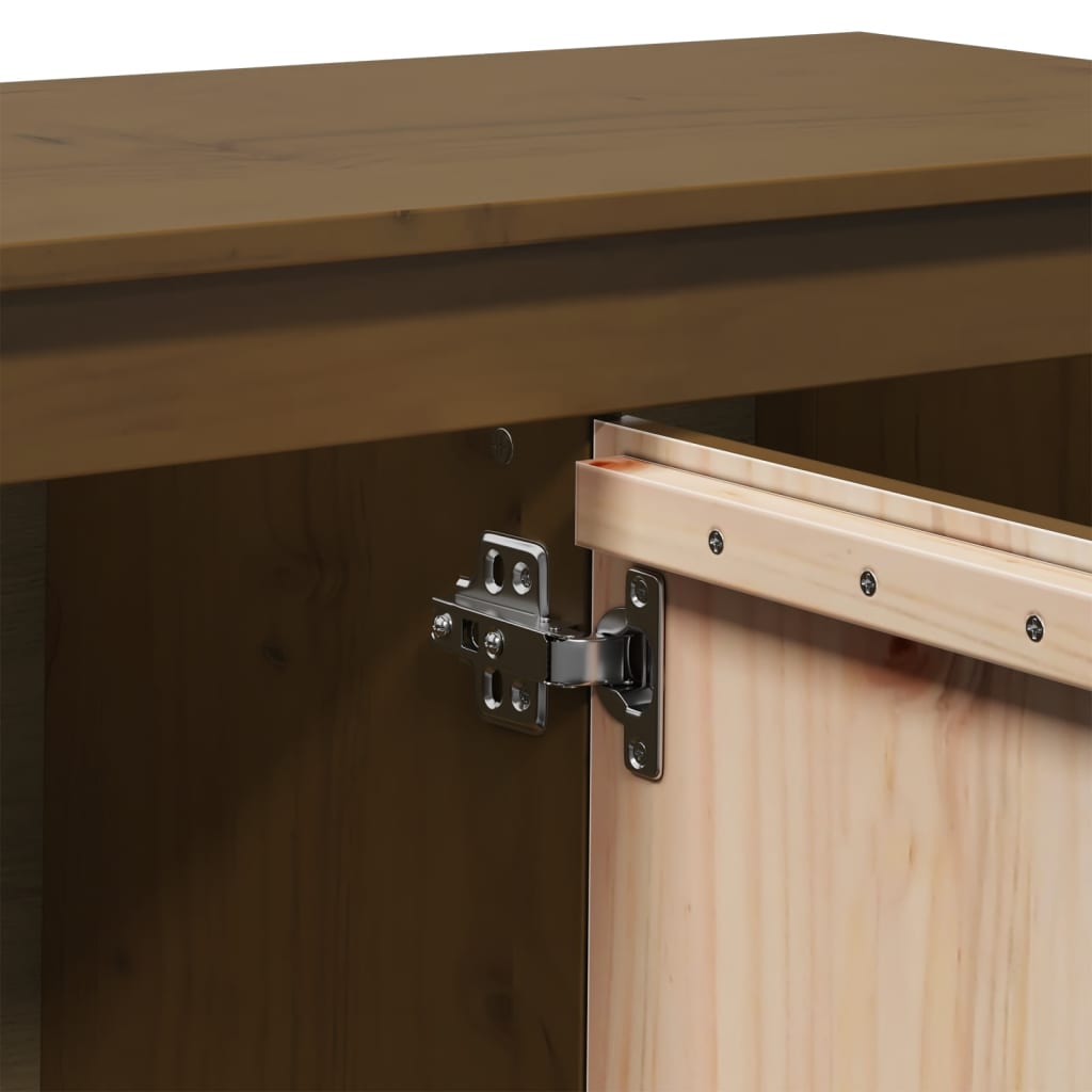Meuble TV Marron miel 103x36,5x52 cm Bois de pin massif - XIOS