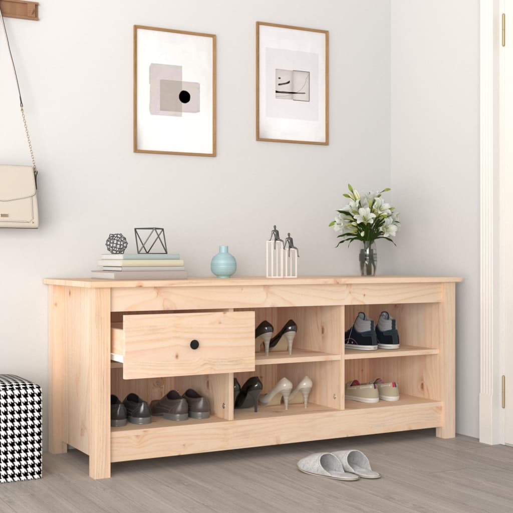 Armoire à chaussures 110x38x45,5 cm Bois de pin massif - XIOS
