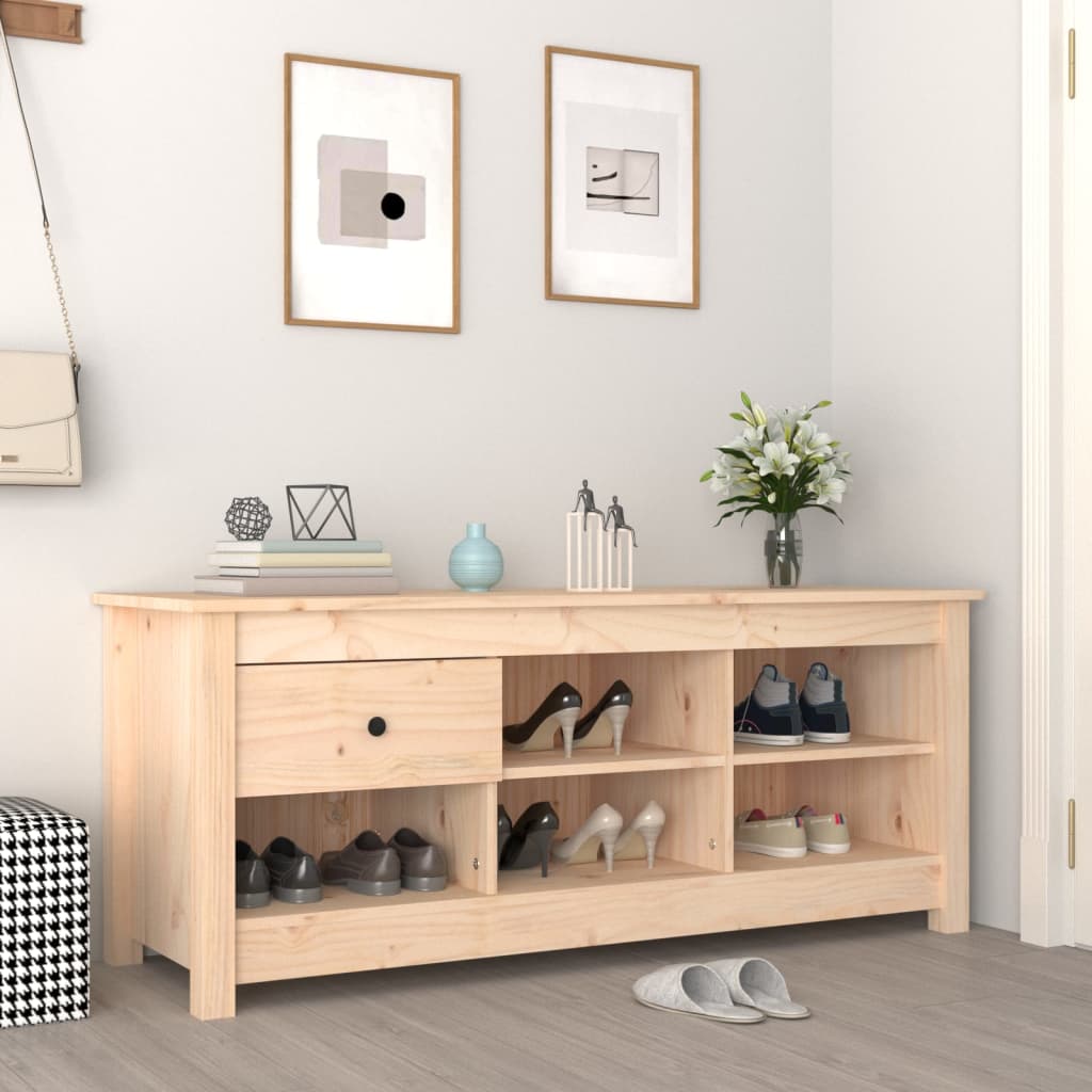 Armoire à chaussures 110x38x45,5 cm Bois de pin massif - XIOS