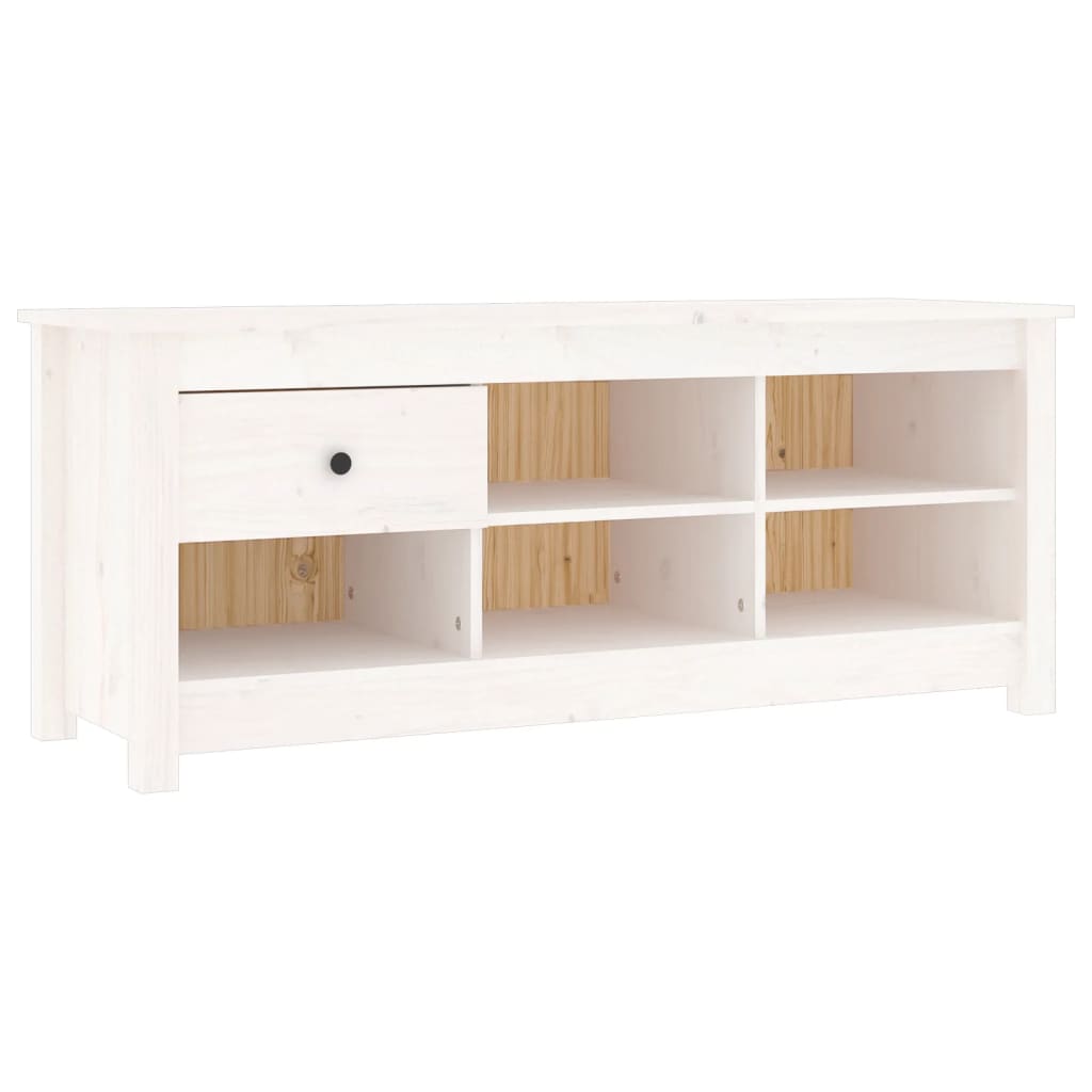 Armoire à chaussures Blanc 110x38x45,5 cm Bois de pin massif - XIOS