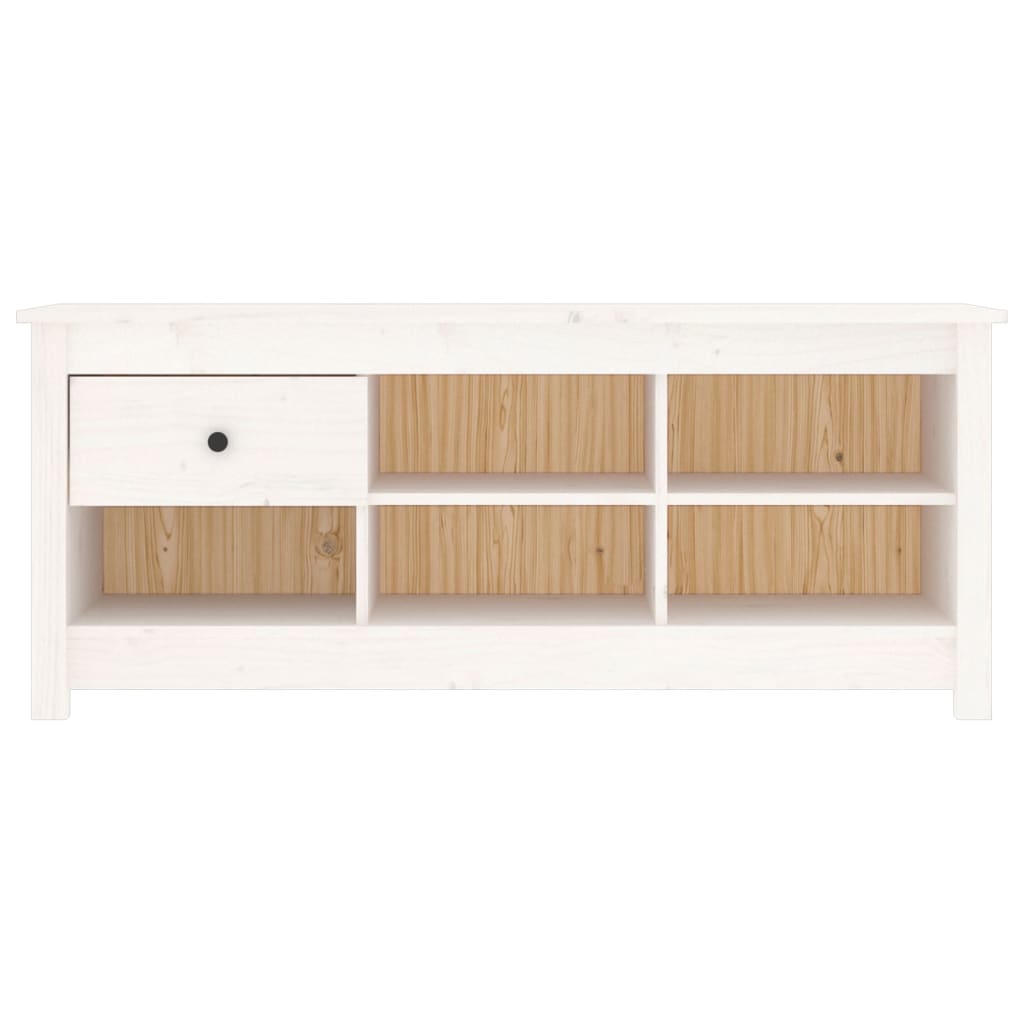 Armoire à chaussures Blanc 110x38x45,5 cm Bois de pin massif - XIOS