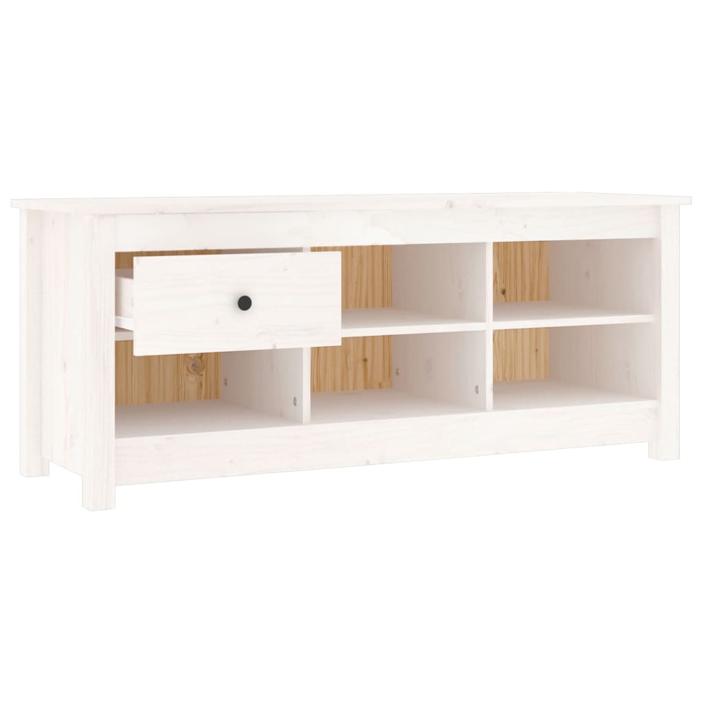 Armoire à chaussures Blanc 110x38x45,5 cm Bois de pin massif - XIOS