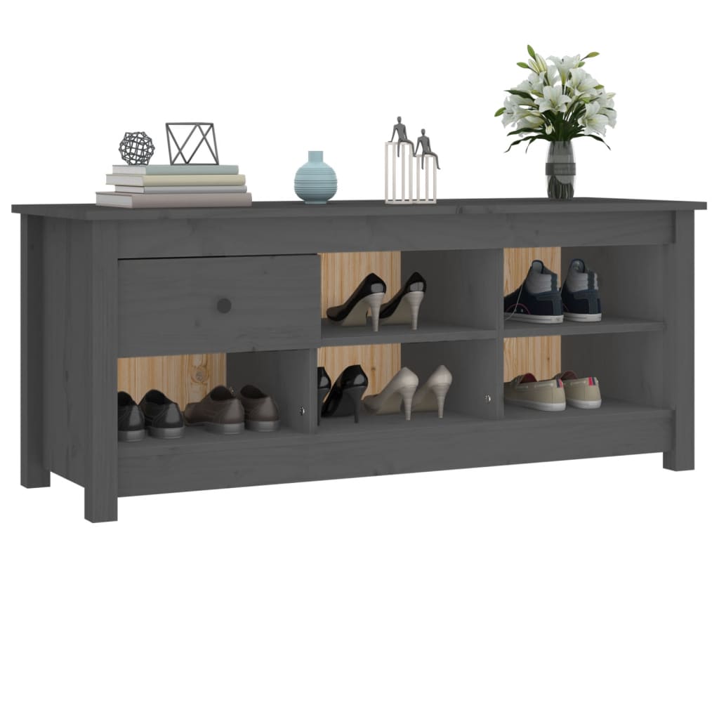 Armoire à chaussures Gris 110x38x45,5 cm Bois de pin massif - XIOS
