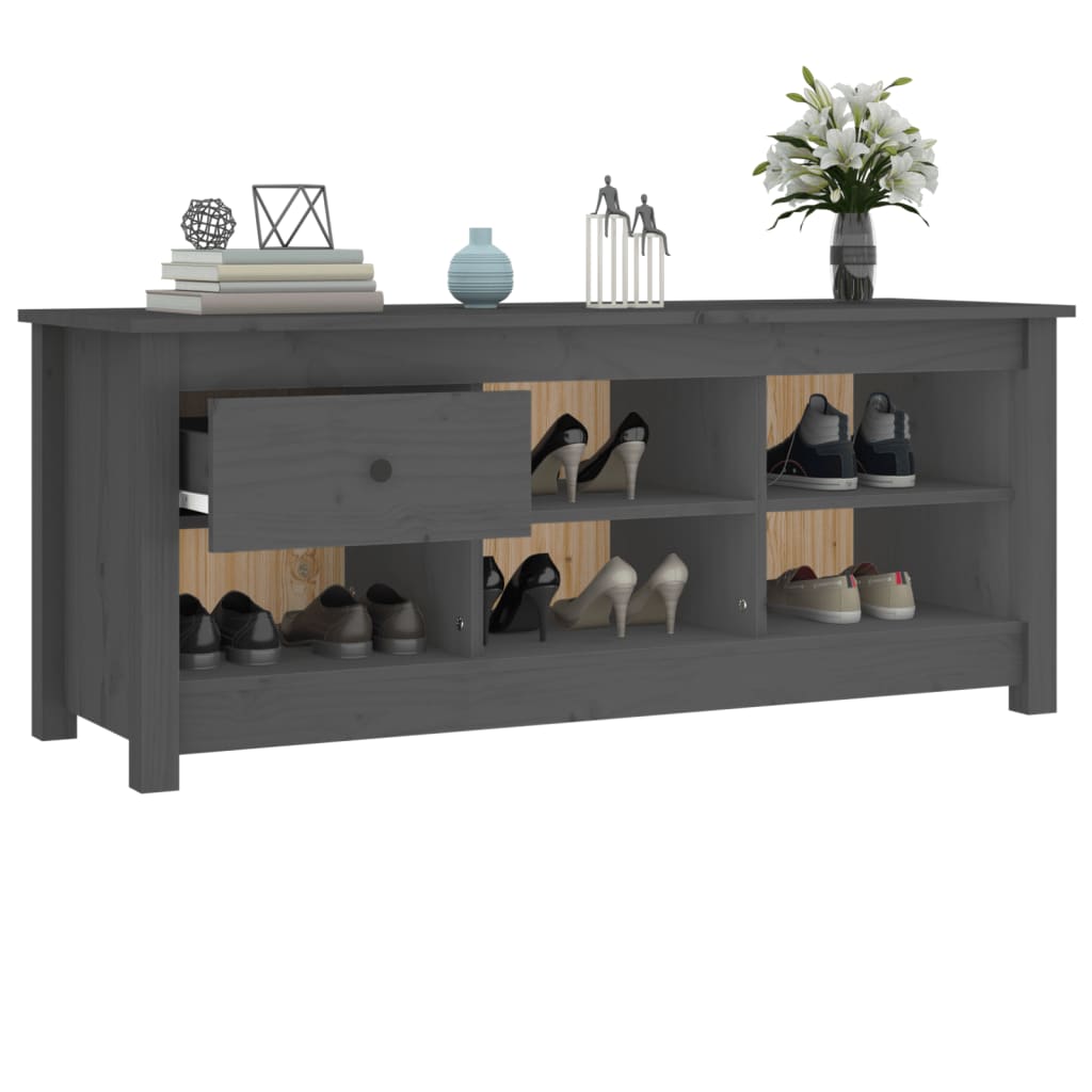 Armoire à chaussures Gris 110x38x45,5 cm Bois de pin massif - XIOS