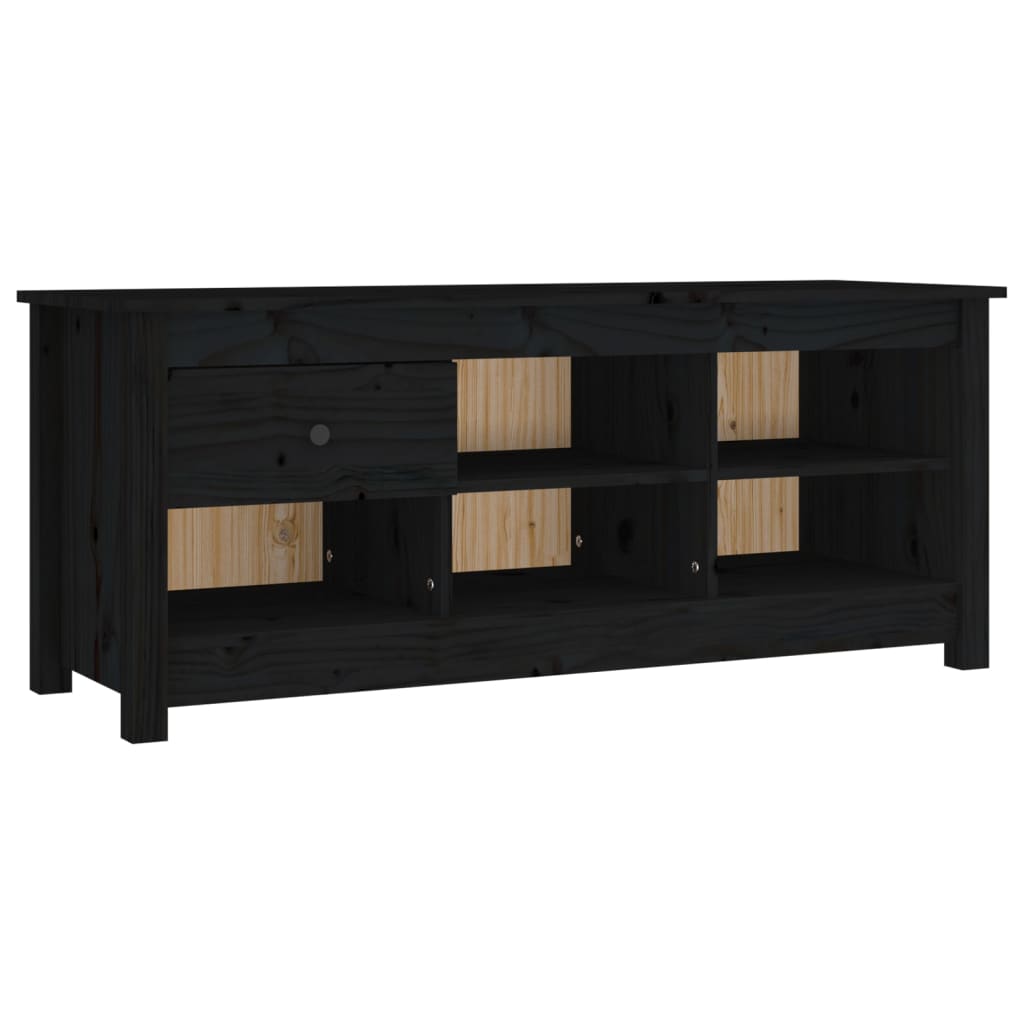 Armoire à chaussures Noir 110x38x45,5 cm Bois de pin massif - XIOS