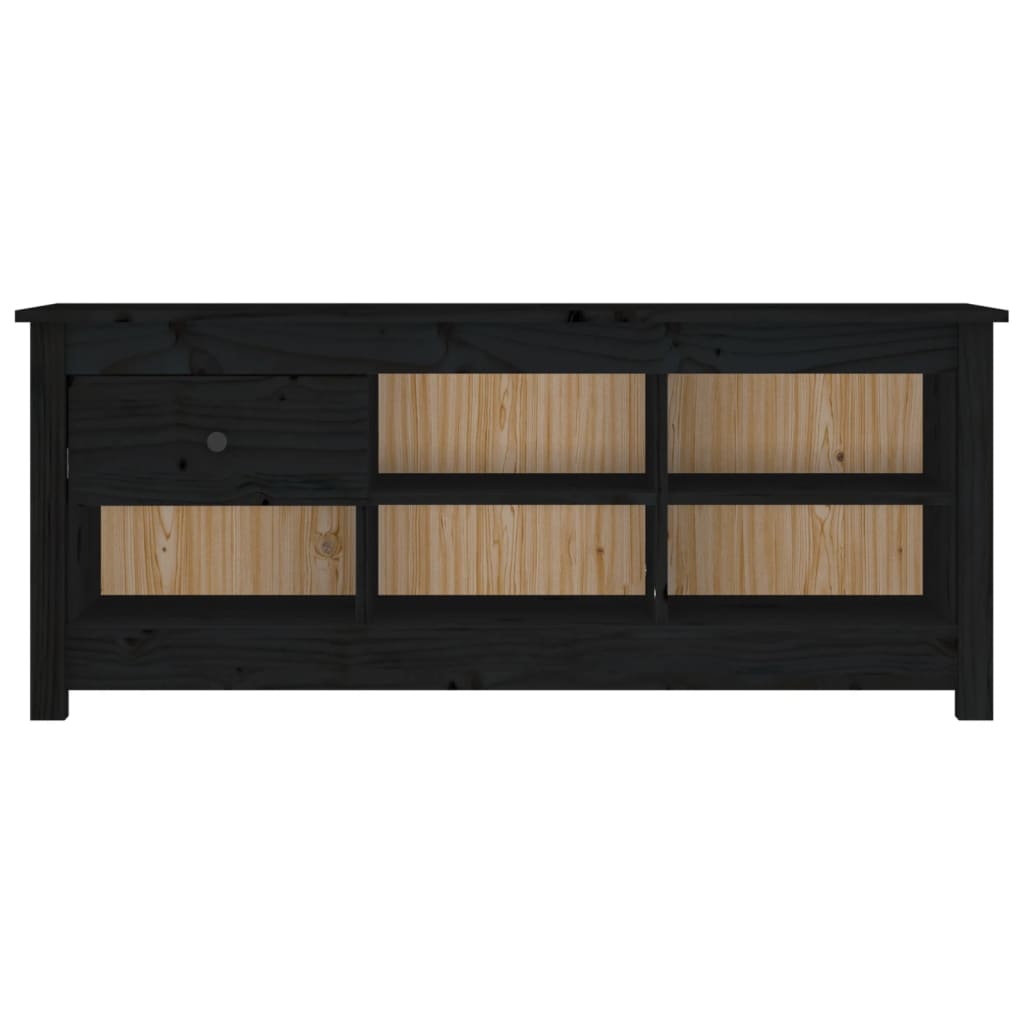Armoire à chaussures Noir 110x38x45,5 cm Bois de pin massif - XIOS