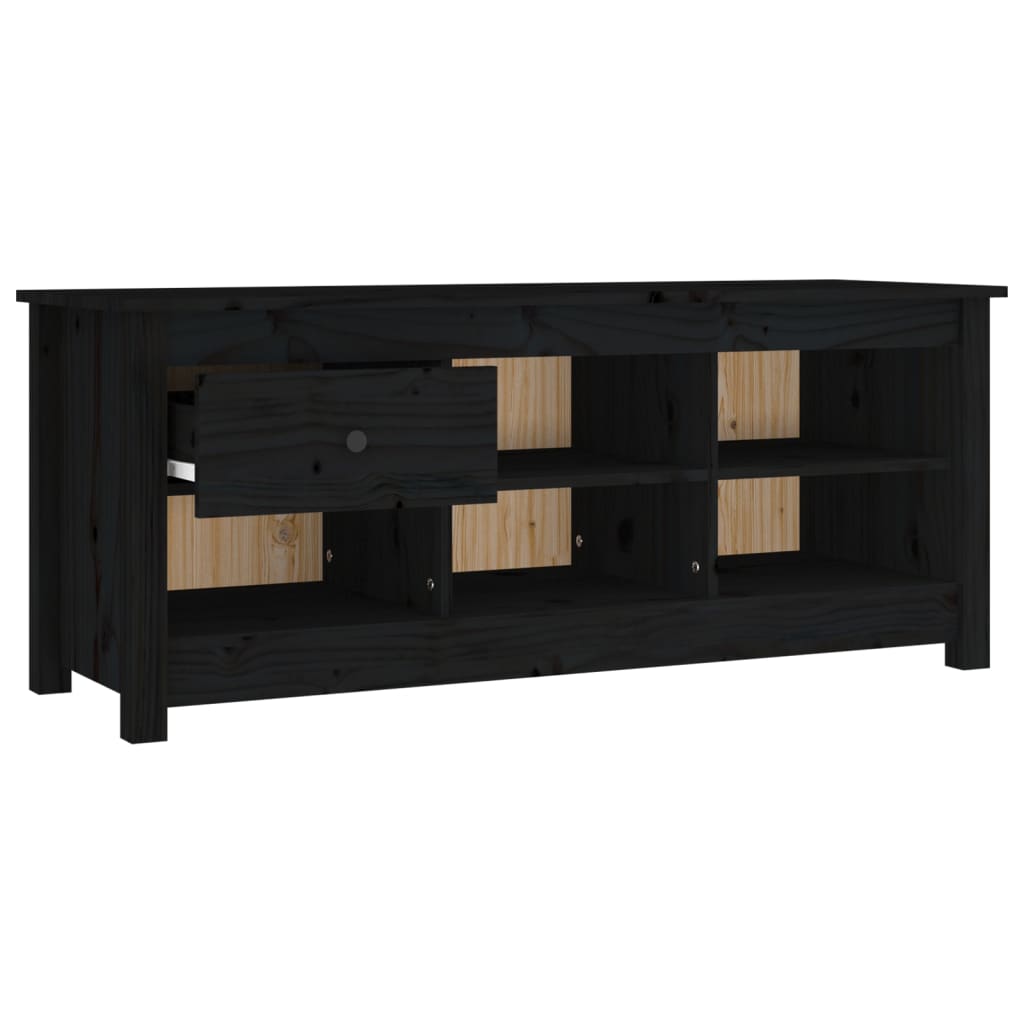 Armoire à chaussures Noir 110x38x45,5 cm Bois de pin massif - XIOS