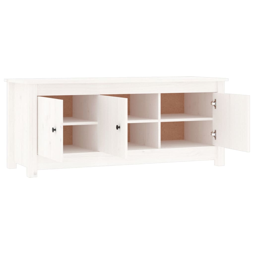 Armoire à chaussures Blanc 110x38x45,5 cm Bois de pin massif - XIOS