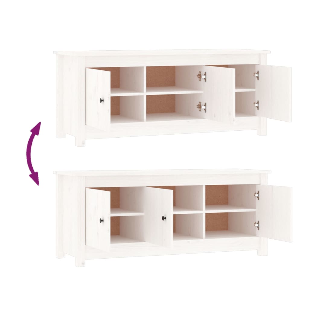 Armoire à chaussures Blanc 110x38x45,5 cm Bois de pin massif - XIOS