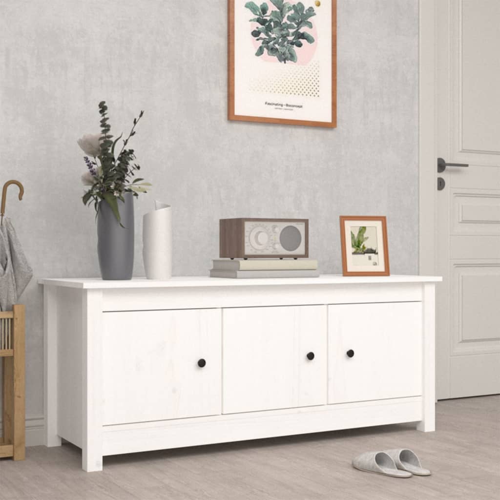 Armoire à chaussures Blanc 110x38x45,5 cm Bois de pin massif - XIOS