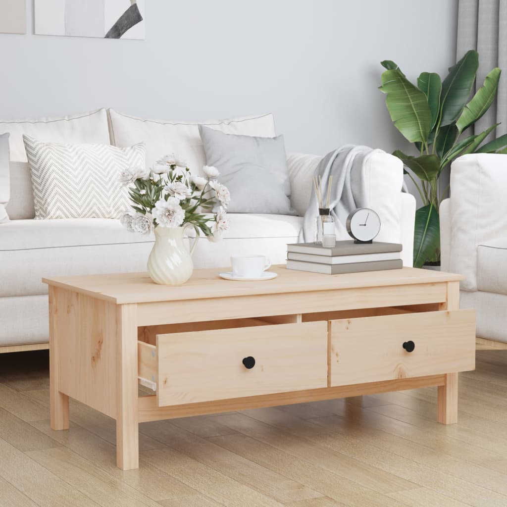 Table basse 100x50x40 cm Bois massif de pin - XIOS
