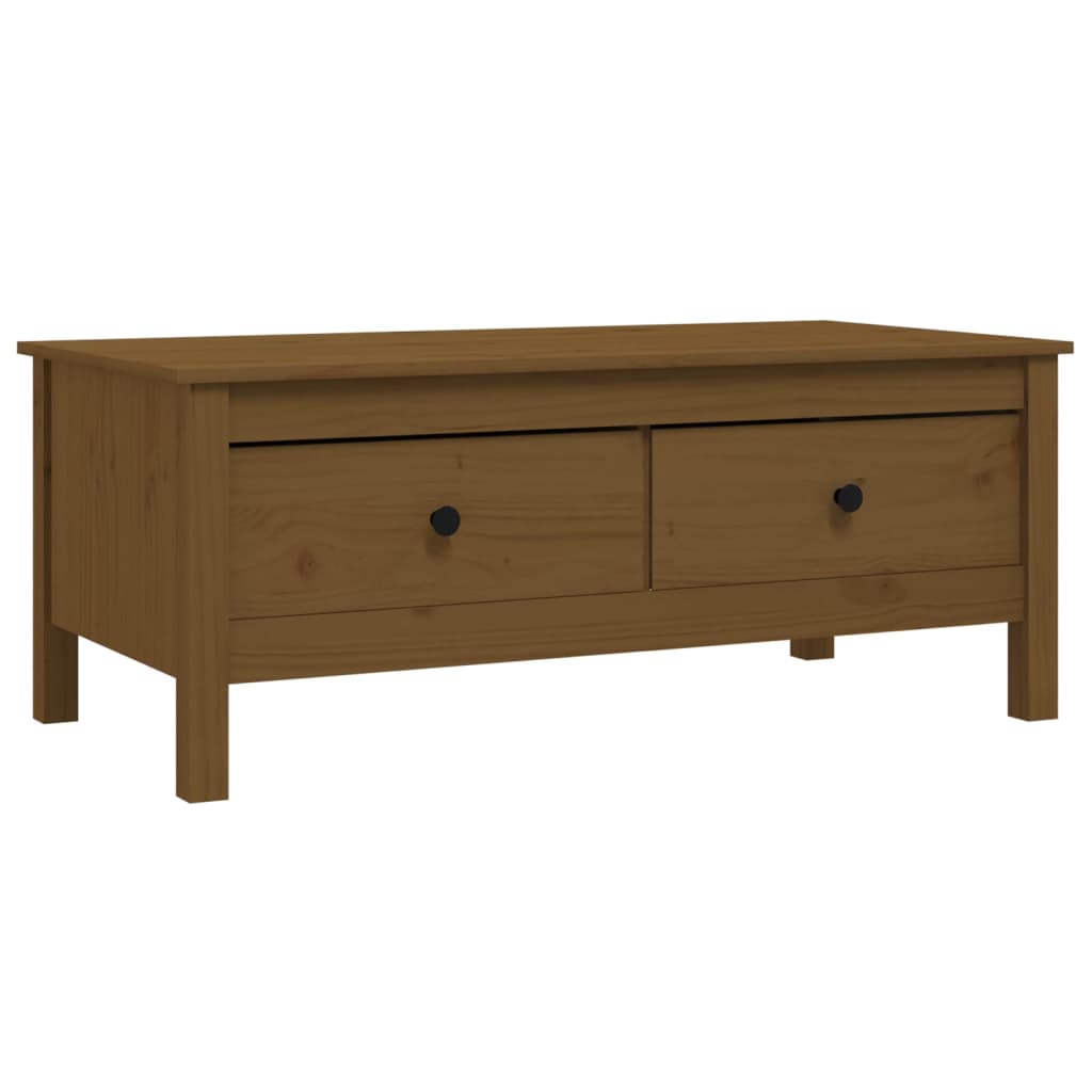 Table basse Marron miel 100x50x40 cm Bois massif de pin - XIOS