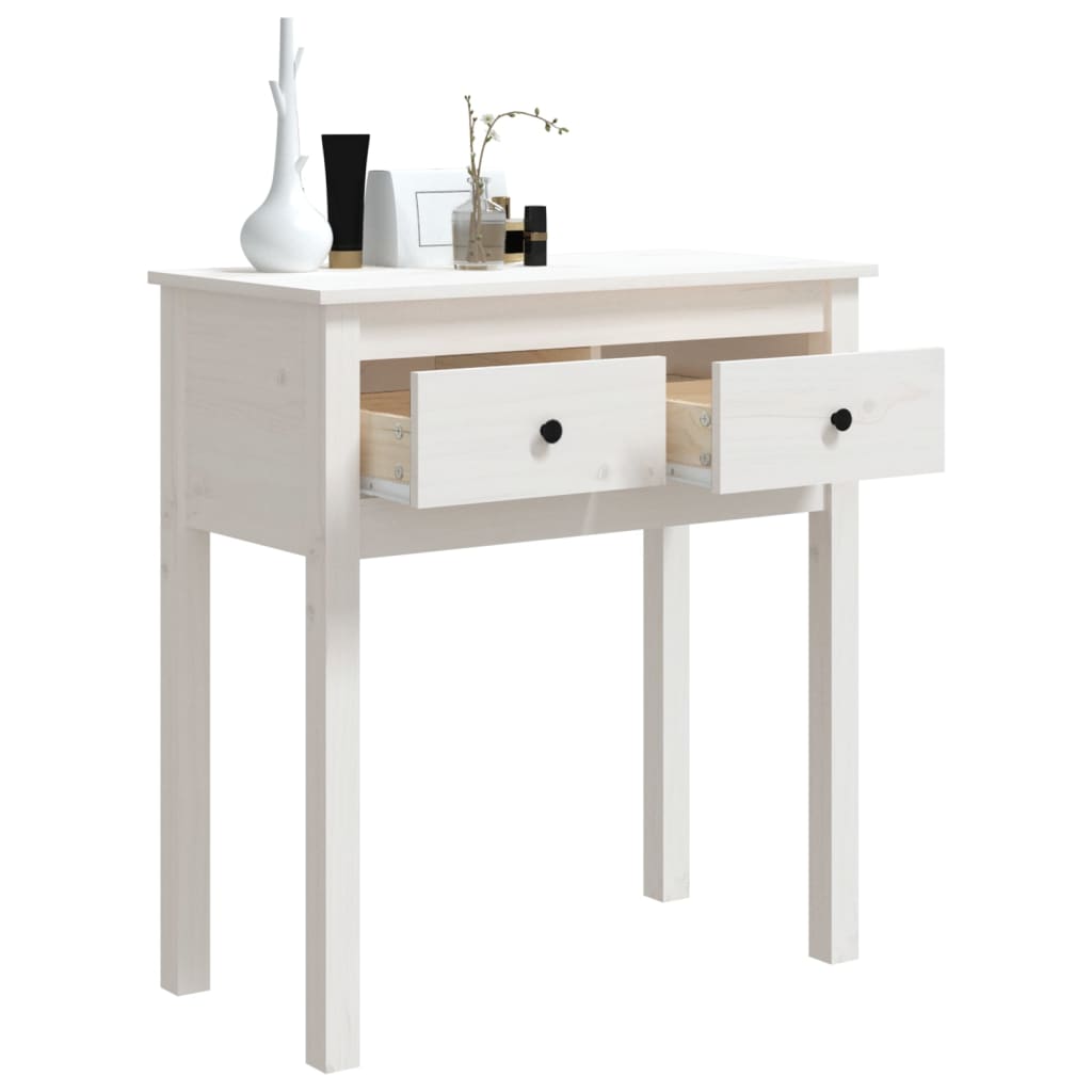 Table console Blanc 70x35x75 cm Bois massif de pin - XIOS