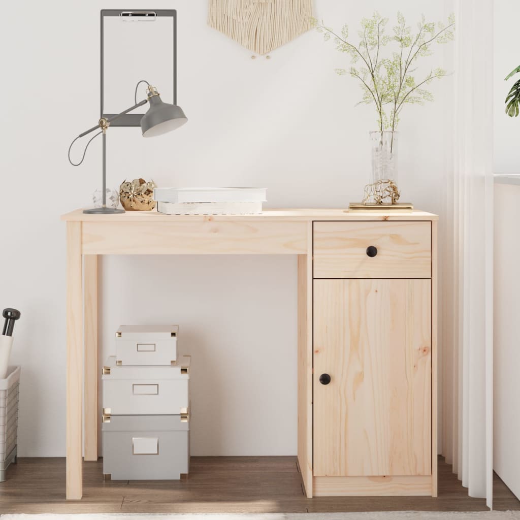 Bureau 100x50x75 cm Bois massif de pin Bureaux vidaXL   