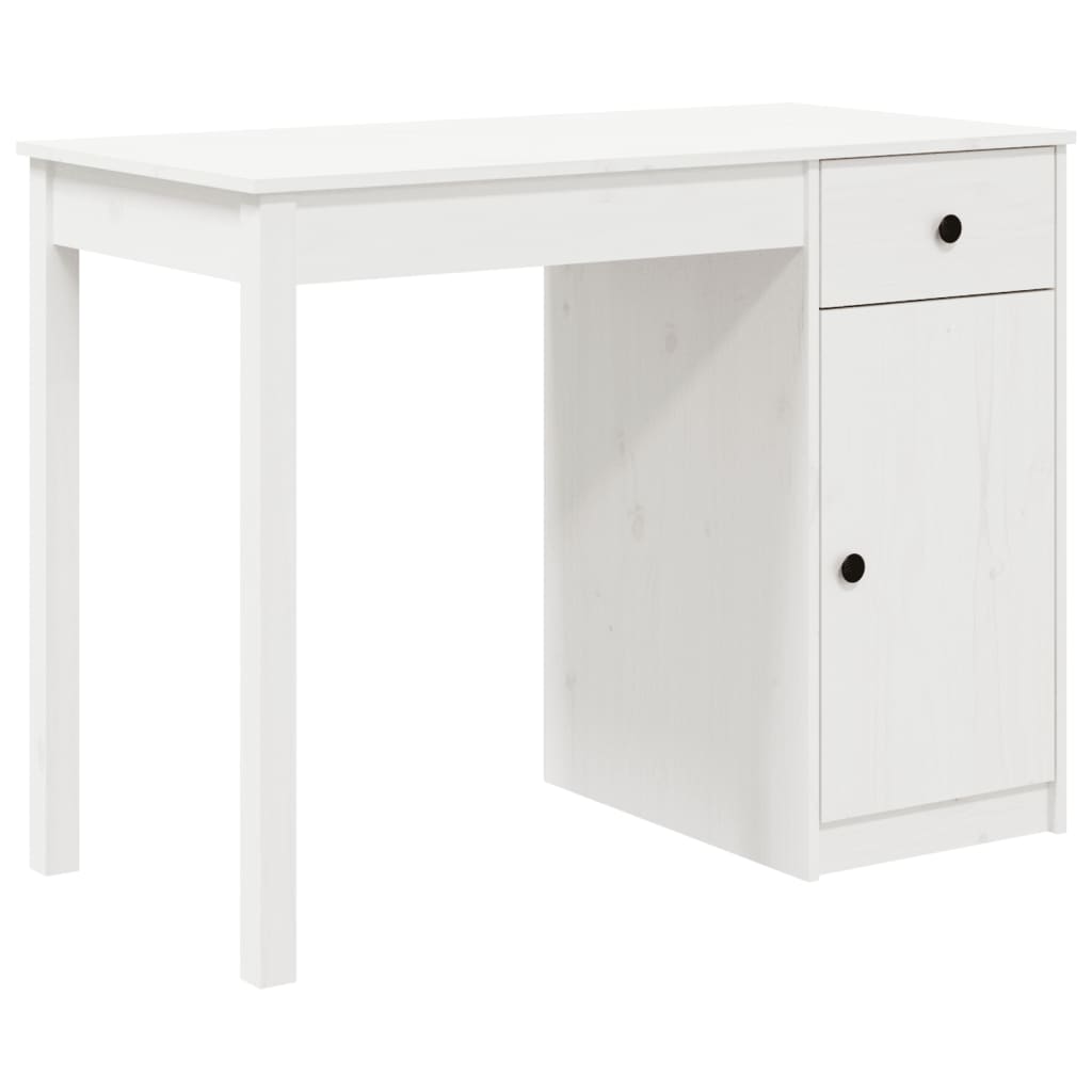 Bureau Blanc 100x50x75 cm Bois massif de pin - XIOS