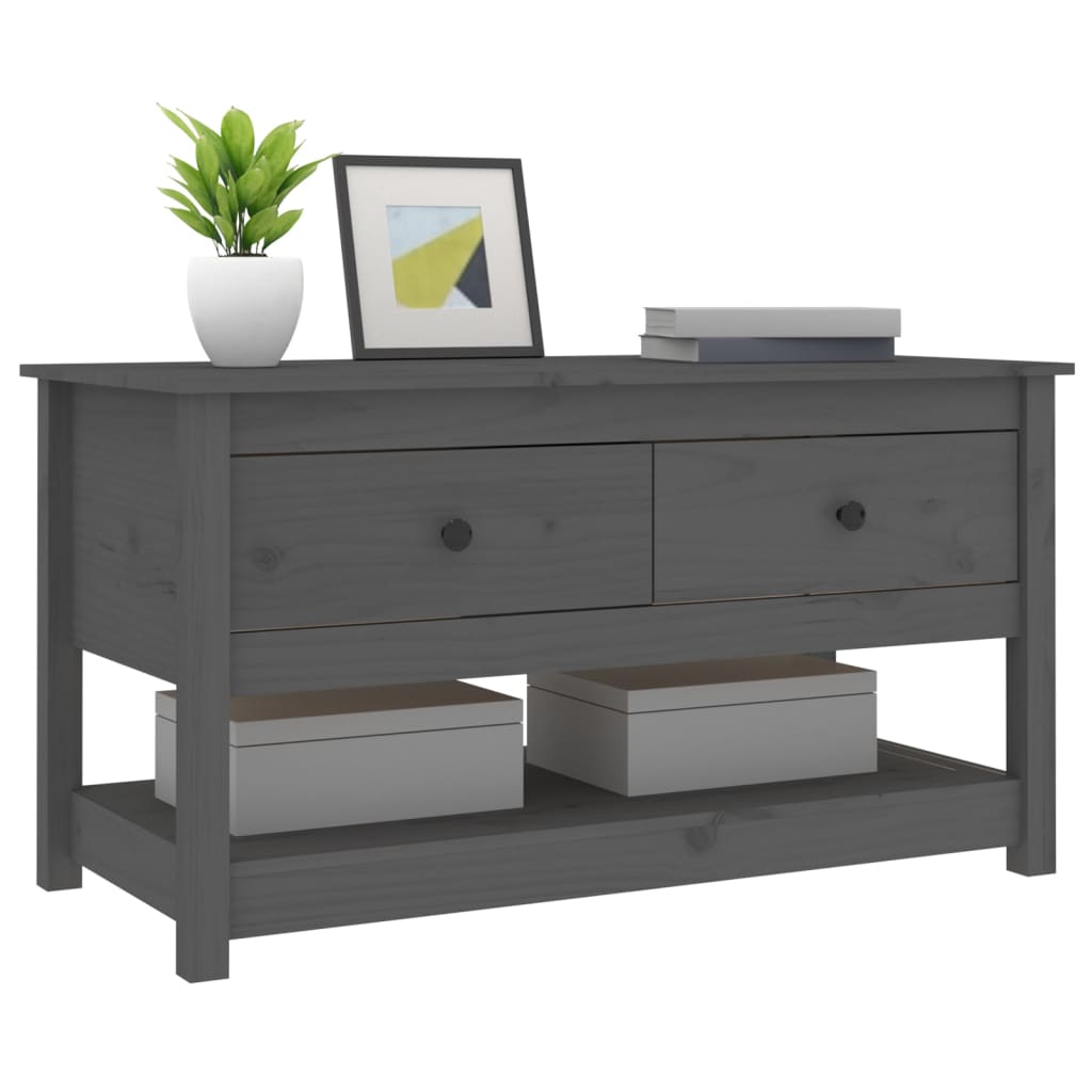 Table basse Gris 102x49x55 cm Bois massif de pin - XIOS