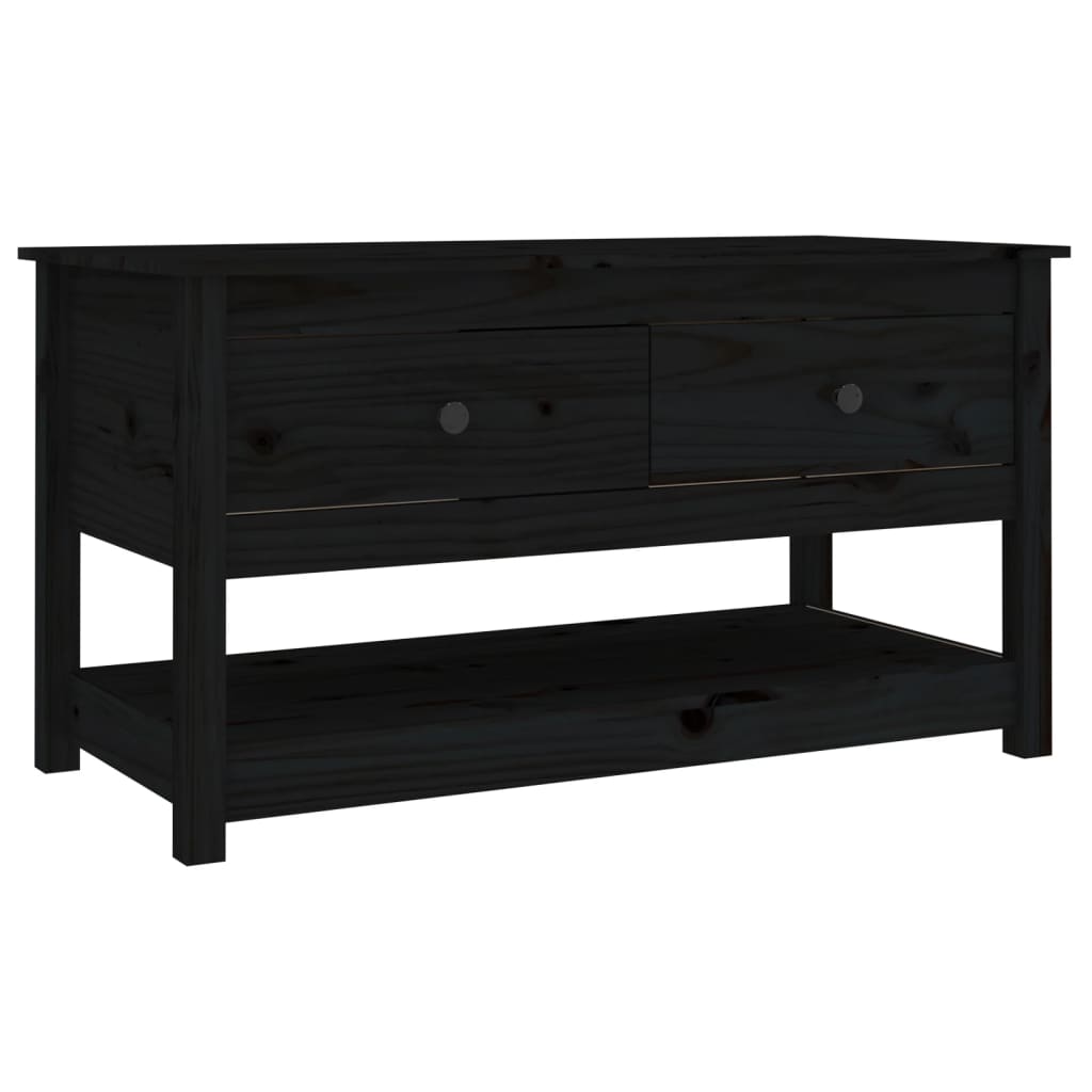 Table basse Noir 102x49x55 cm Bois massif de pin - XIOS