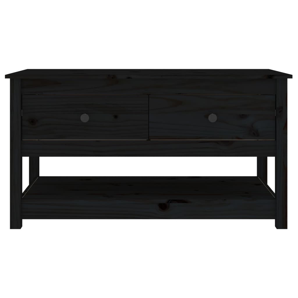 Table basse Noir 102x49x55 cm Bois massif de pin - XIOS