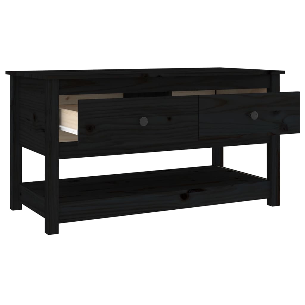 Table basse Noir 102x49x55 cm Bois massif de pin - XIOS